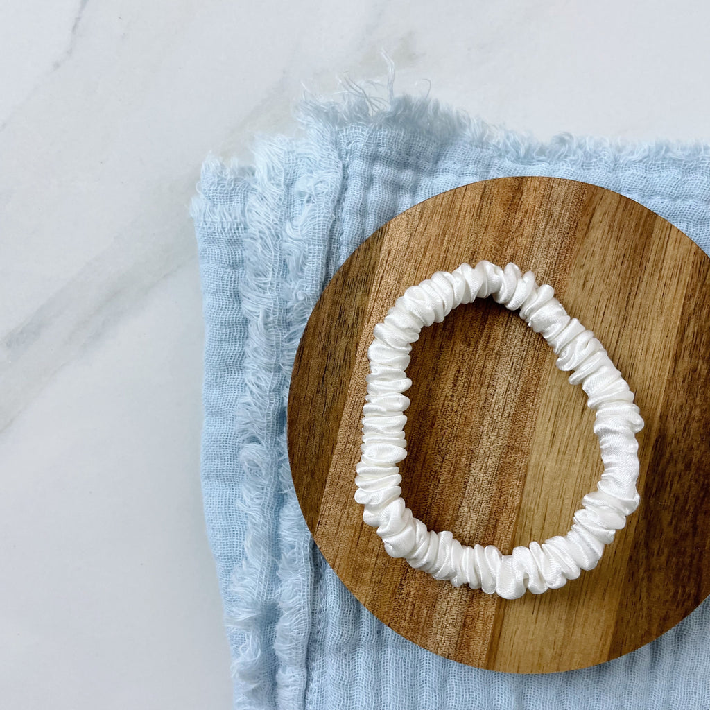 Silke Scrunchie - Mini Hvid